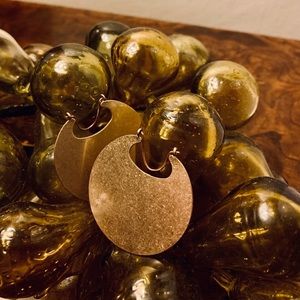 Creole Brushed Brass Disk Earrings